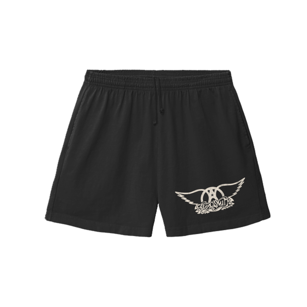 Aerosmith - Wings Logo Black Shorts